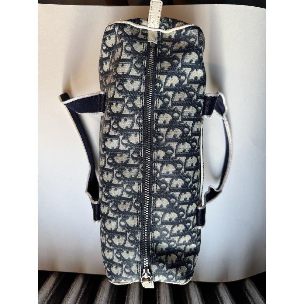 Christian Dior Trotter Bag Monogram Blue Canvas Leather Handbag - Picture 10 of 16